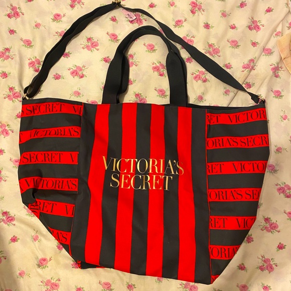 Victoria Secret Large Striped Tote - Picture 1 of 4